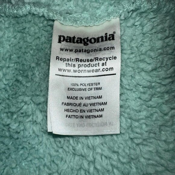 Patagonia‎ Los Gatos Zip Fuzzy Fleece Thermal Blue Pullover Women’s Size Small - Picture 6 of 6